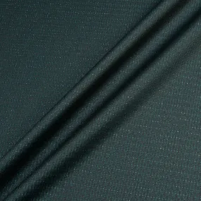 Dark Green Metallic Jacquard Wool Blend Suiting