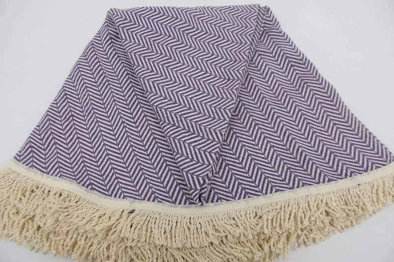 Deep Purple 100% Cotton Round Beach Towel