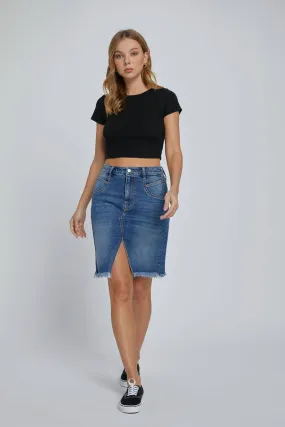 Denim High Rise Mini Skirt