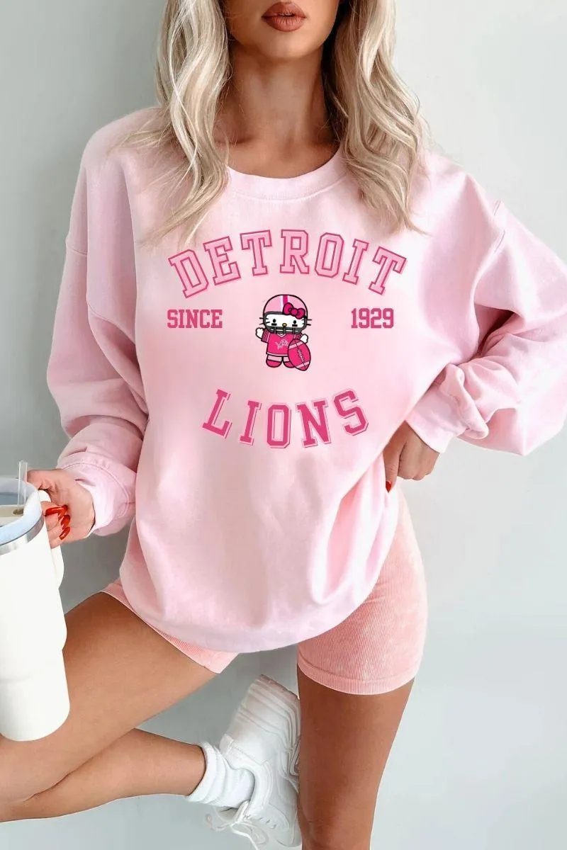 Detroit Lions x Hello Kitty 2024 Pink Sweatshirt