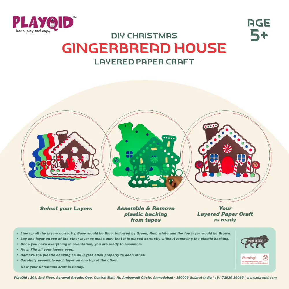 DIY Christmas Gingerbread House Layered Paper Craft DIY art craft activity