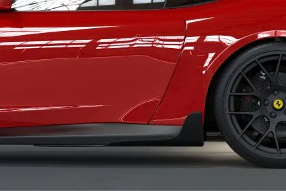 DMC Ferrari Roma Forged Carbon Fiber Side Skirt Panels (DMC Aero Kit) fit the OEM Rocker Body