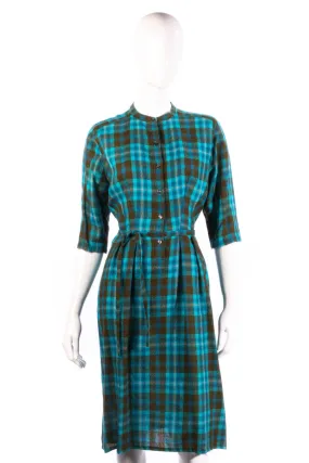 Donald Davies vintage blue check dress. UK 10