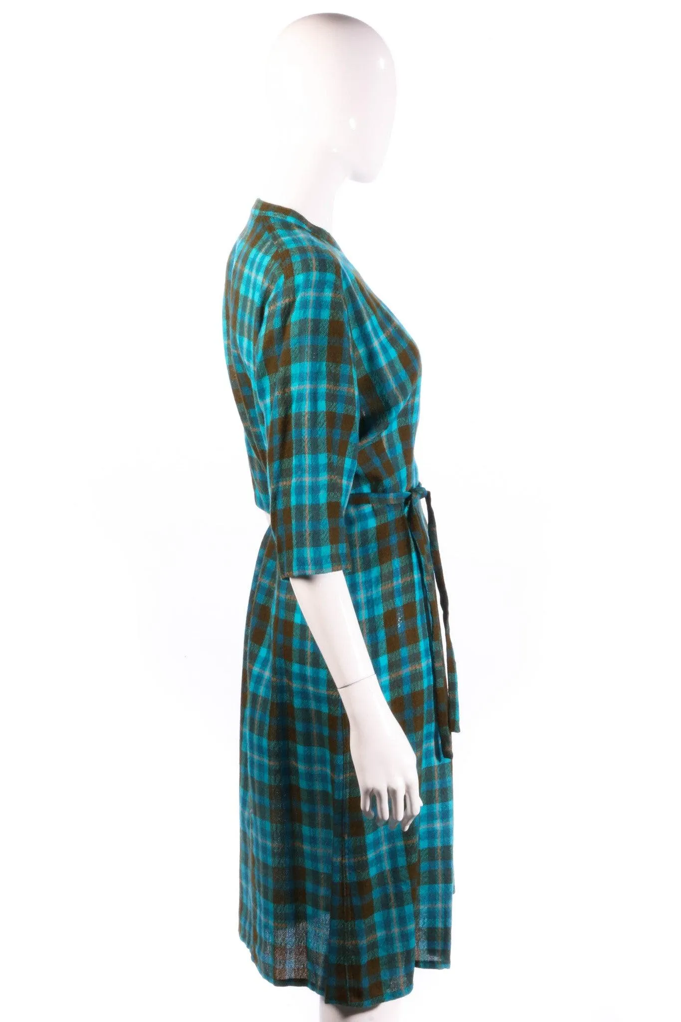 Donald Davies vintage blue check dress. UK 10