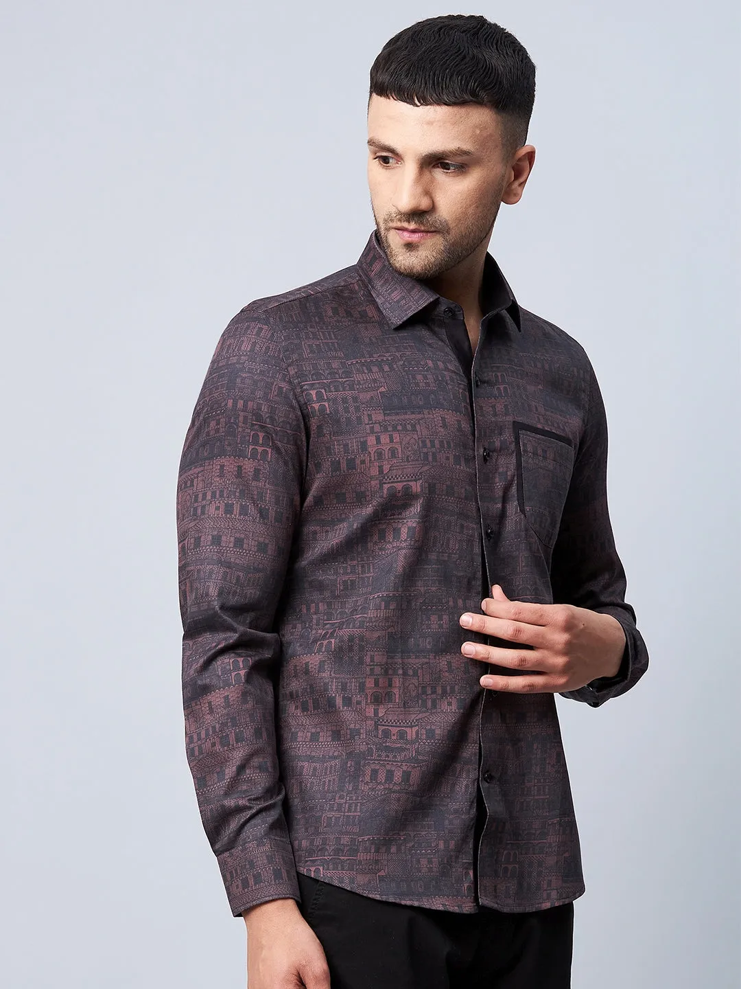 Dual Pocket Printed Shirt