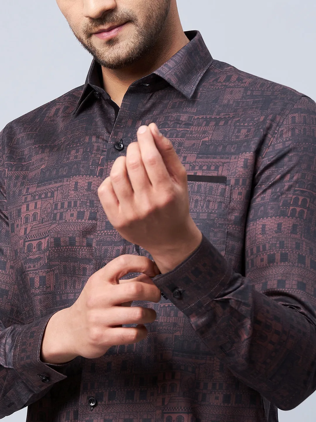 Dual Pocket Printed Shirt