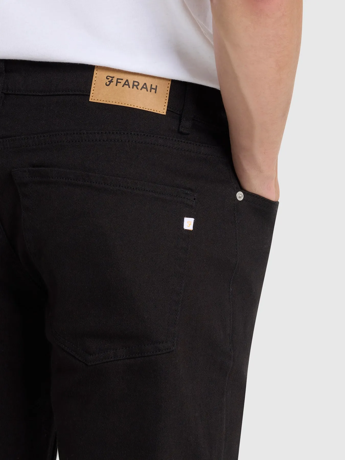 Elm Regular Slim Fit Black Stretch Jeans In Black