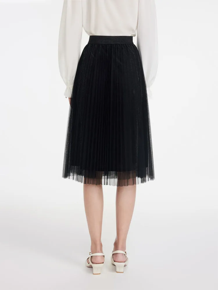 EP YAYING Black Mesh Skirt