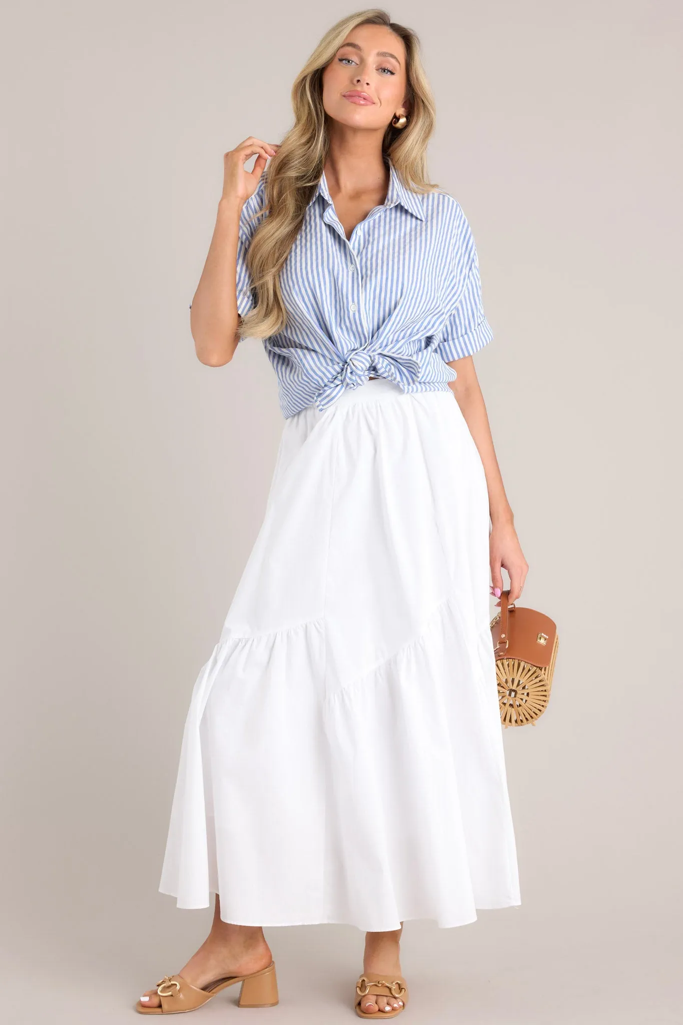 Everyday Magic White Midi Skirt