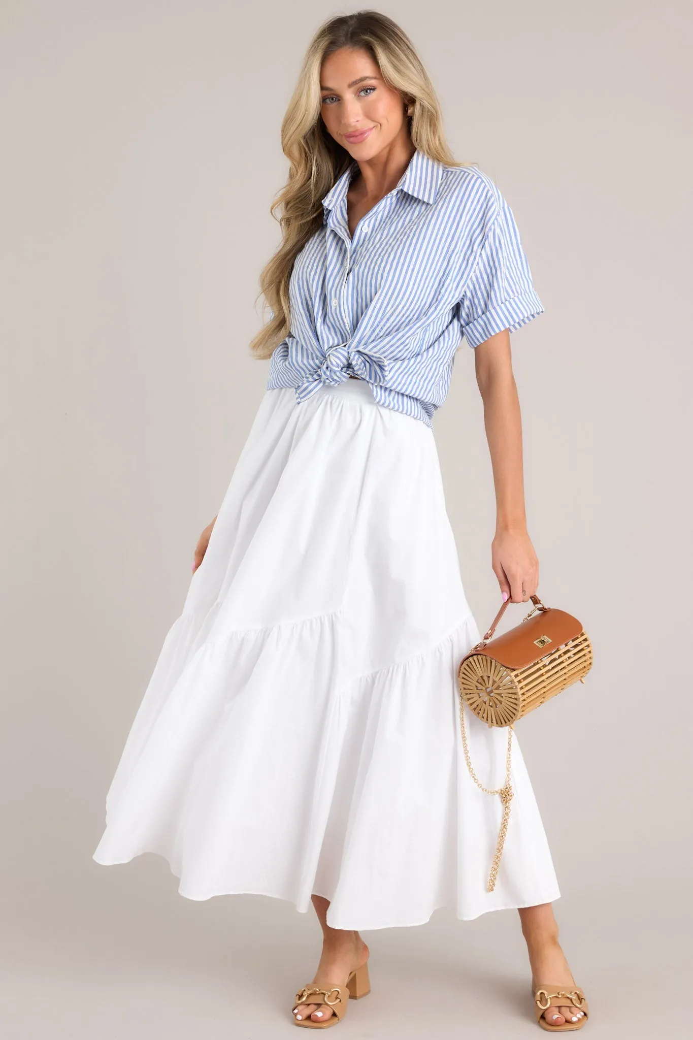 Everyday Magic White Midi Skirt