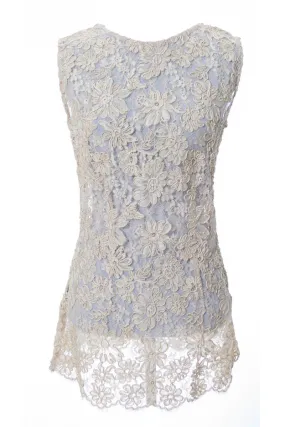 Exquisite Vintage Lace 1960s Sleeveless Top