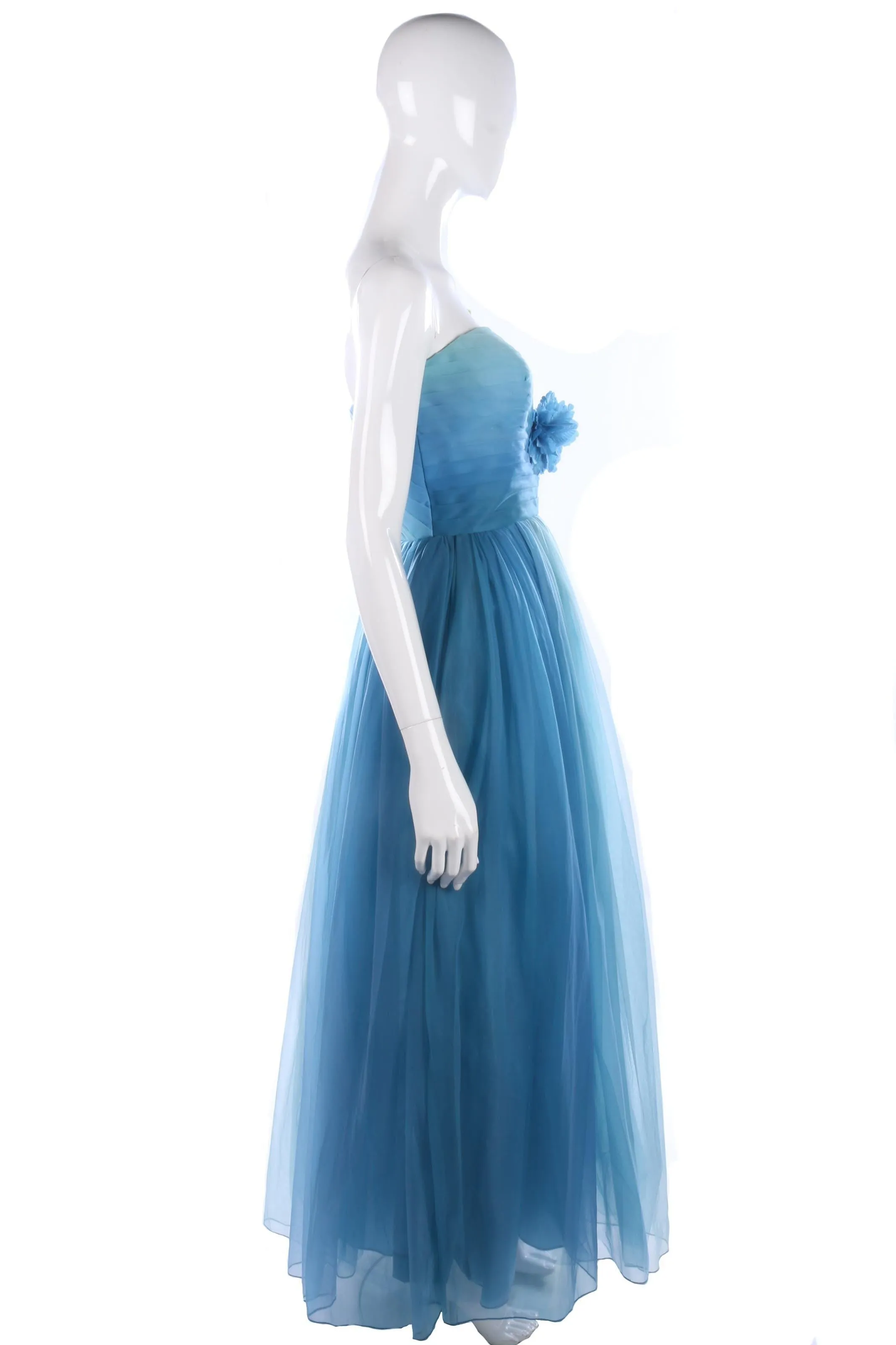 Fabulous 1950's handmade blue gown size 10/12