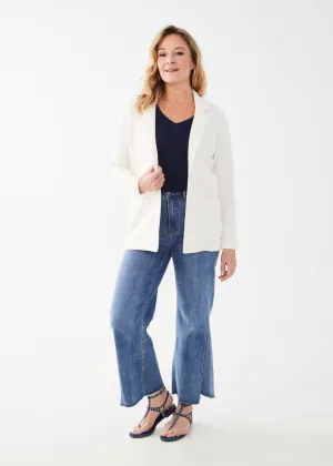 FDJ Knit One-Button Blazer 10399380-IVR Ivory