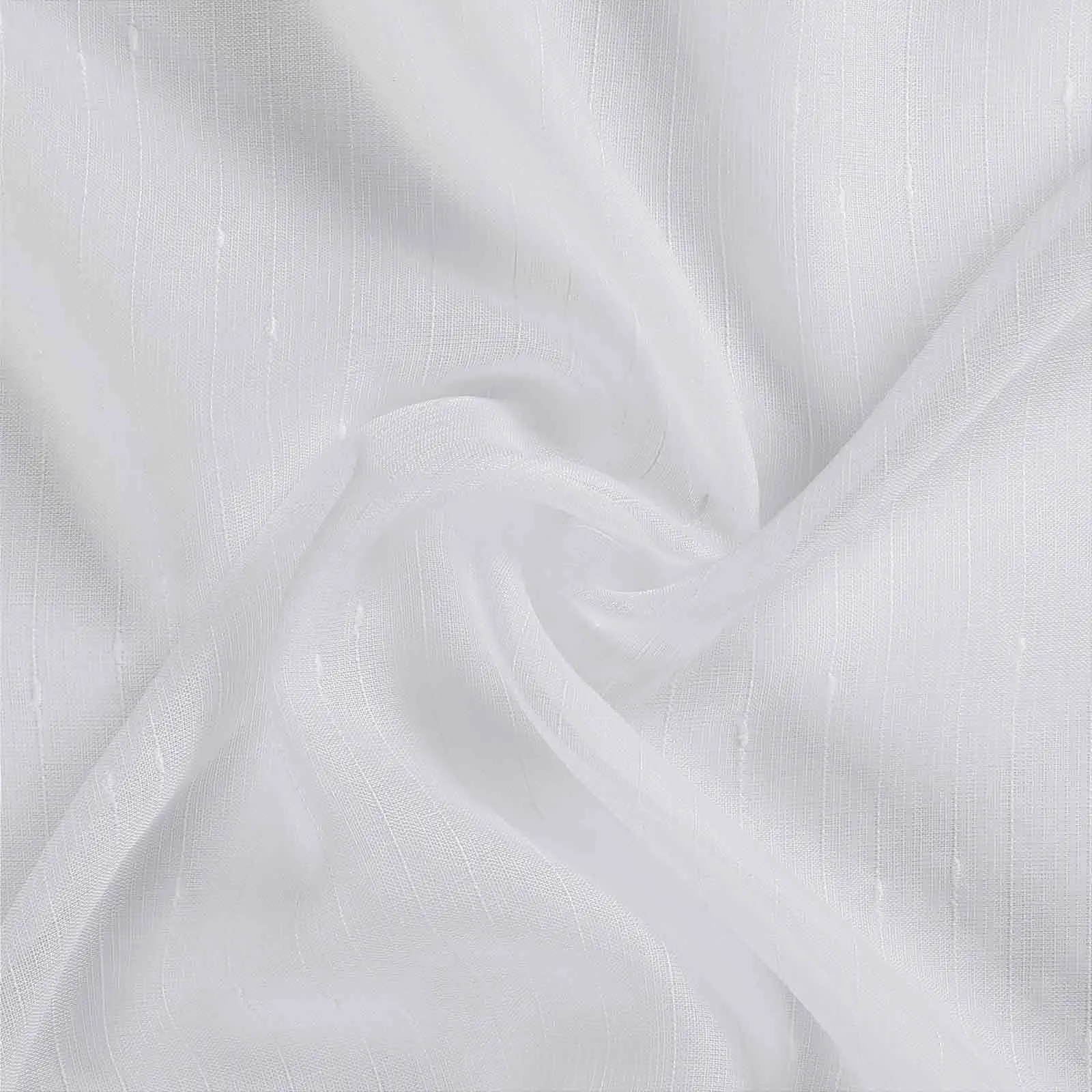 Florida Embossed White Semi Sheer Curtain Grommet