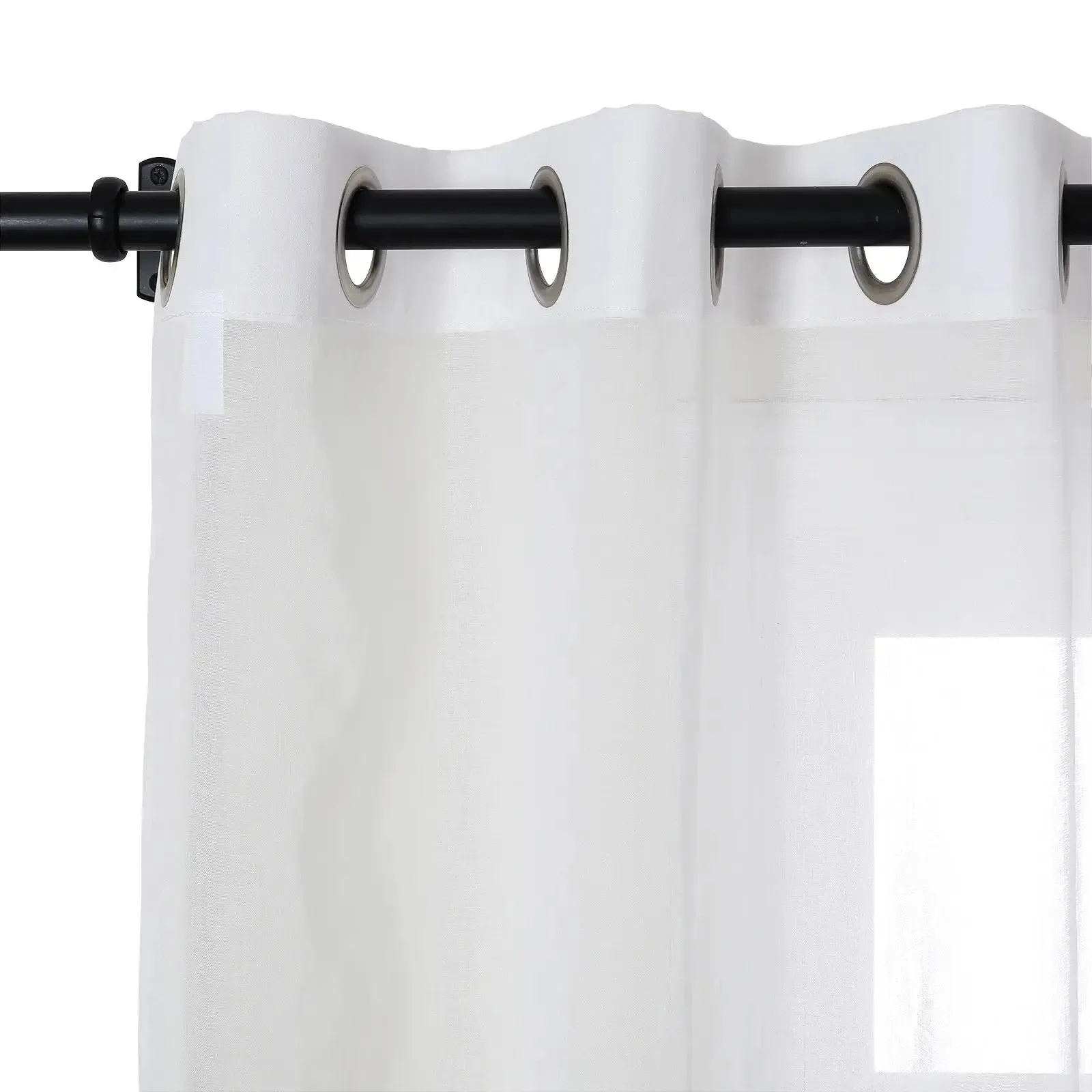 Florida Embossed White Semi Sheer Curtain Pleated