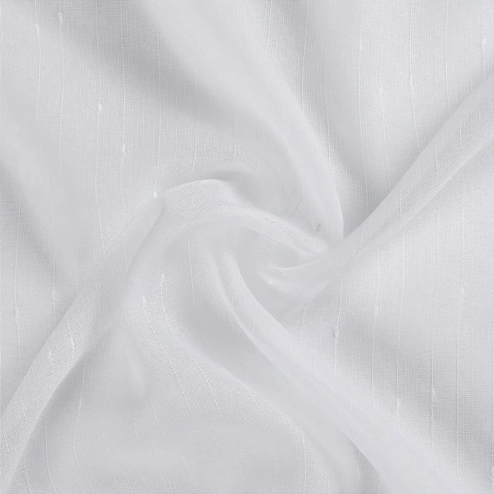 Florida Embossed White Semi Sheer Curtain Pleated