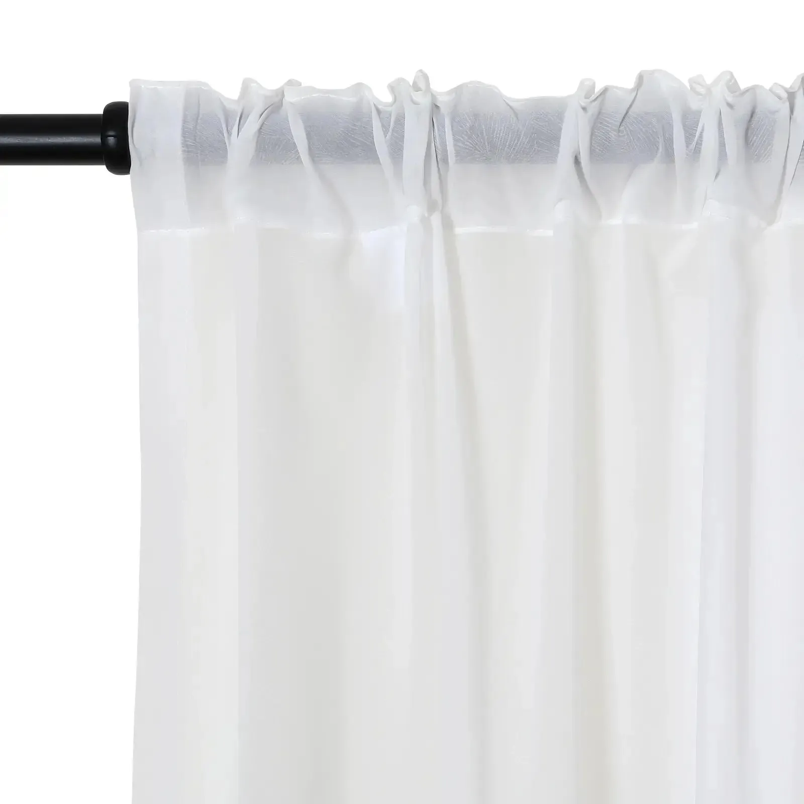 Florida Embossed White Semi Sheer Curtain Pleated