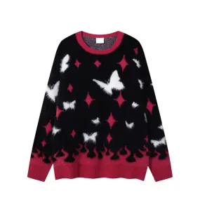 Fluffy Mohair Style Butterfly Sweater