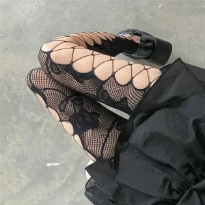 Gothic Fishnets Stockings Lolita Mesh Tights for Women Netting Stockings