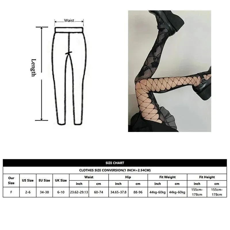 Gothic Fishnets Stockings Lolita Mesh Tights for Women Netting Stockings