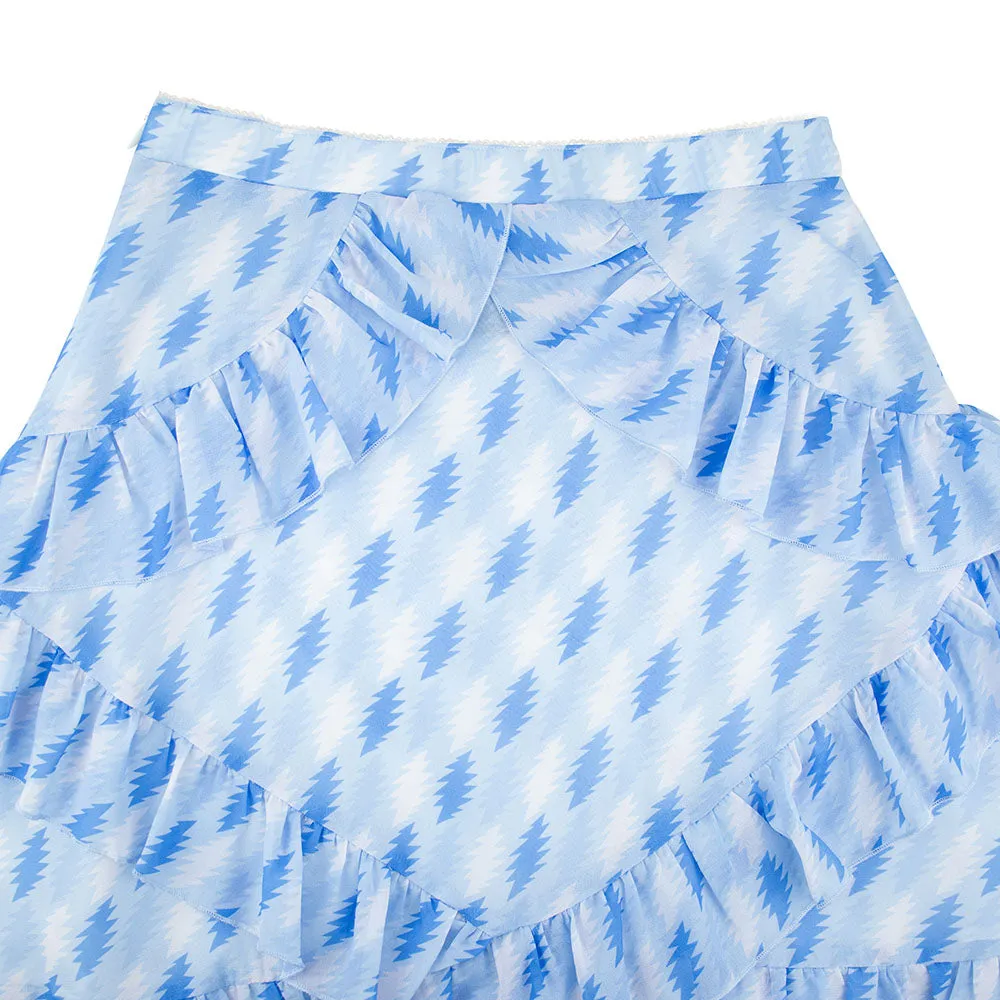 Grateful Dead | Skirt | Ruffle  Allover Bolt in Baby Blue