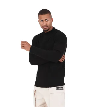 High Neck Strickpullover black