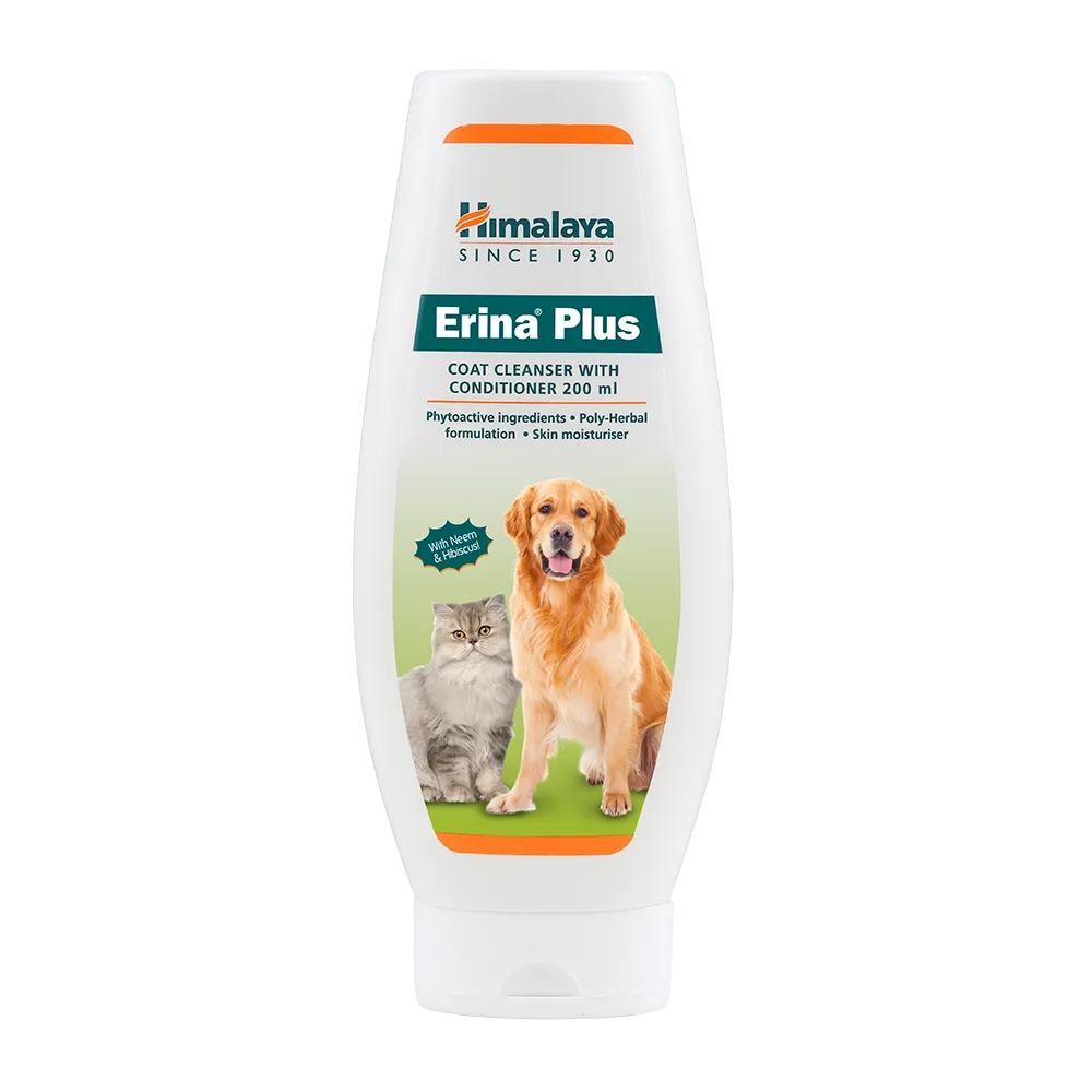 Himalaya Erina Plus Coat Cleanser with Conditioner for Dogs & Cats (Antibacterial & Antidandruff) 200ml