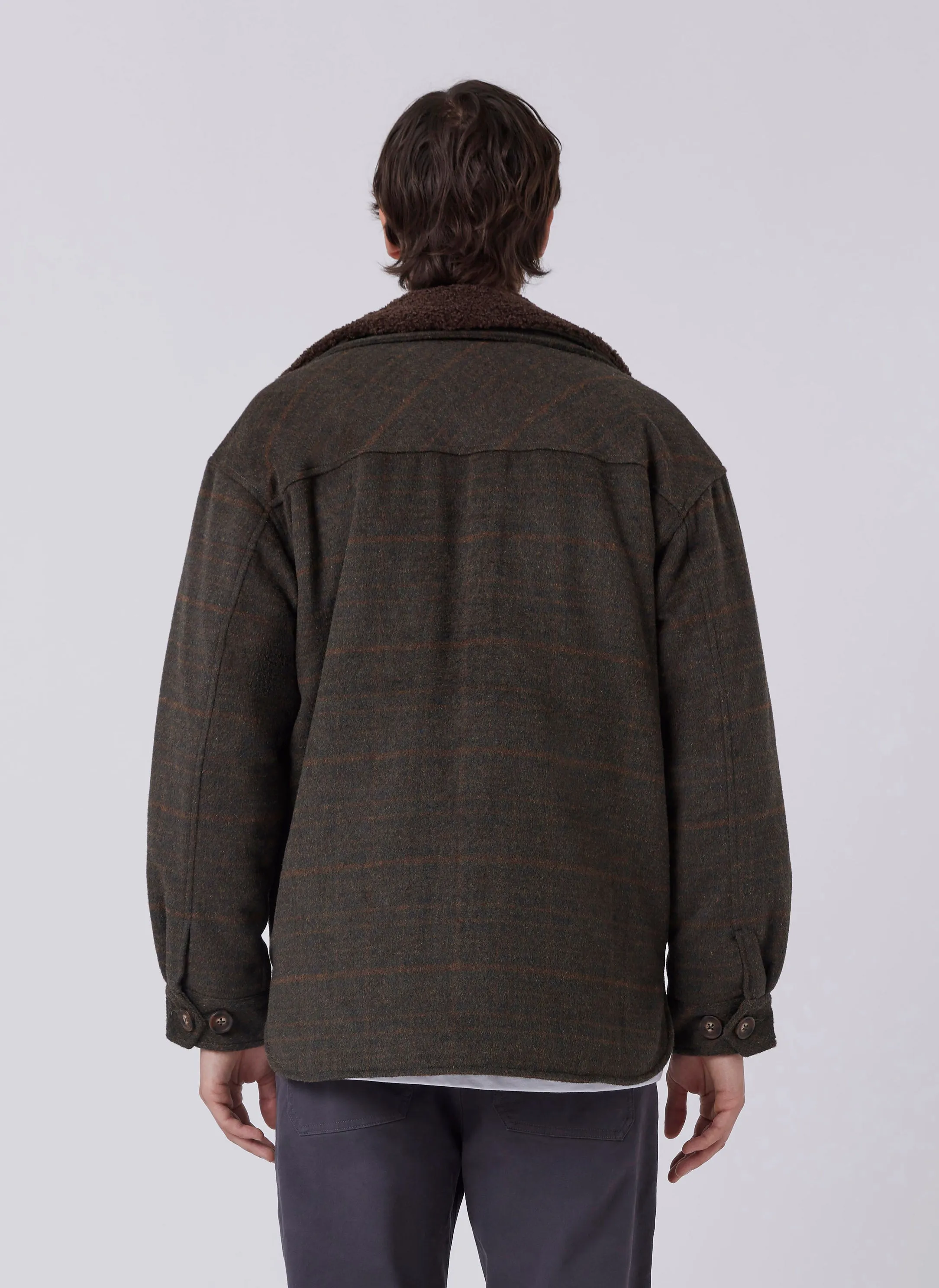 Holland Sherpa Jacket Forest Plaid