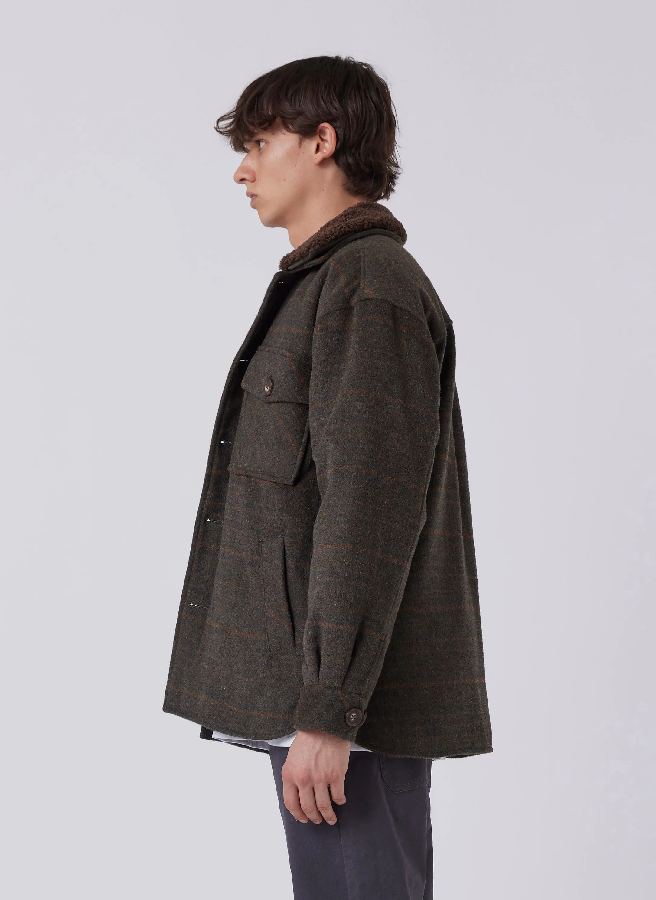 Holland Sherpa Jacket Forest Plaid