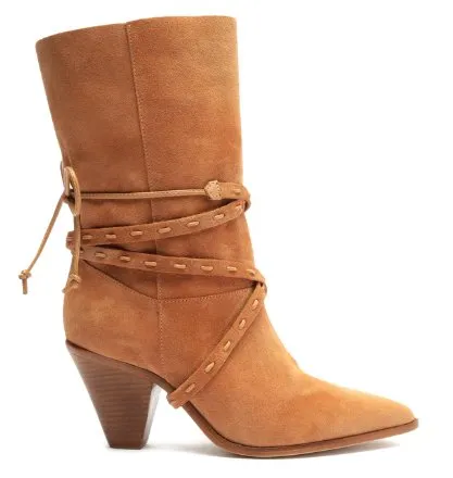 Honey Peach Portia Suede Bootie