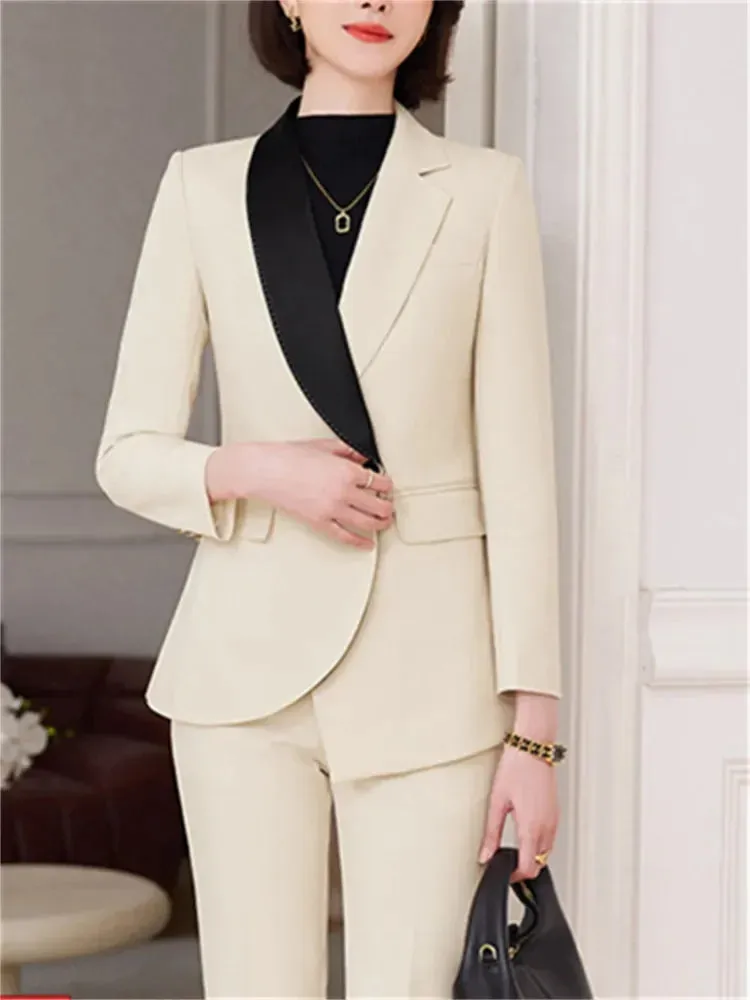 Irregular Classy Blazer Fancy Pantsuit | Dressy Pantsuit |  Modern Blazer Pantsuit | Suit Coat