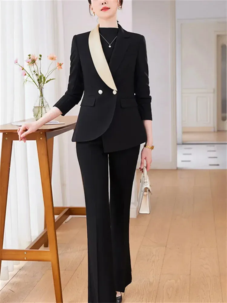 Irregular Classy Blazer Fancy Pantsuit | Dressy Pantsuit |  Modern Blazer Pantsuit | Suit Coat