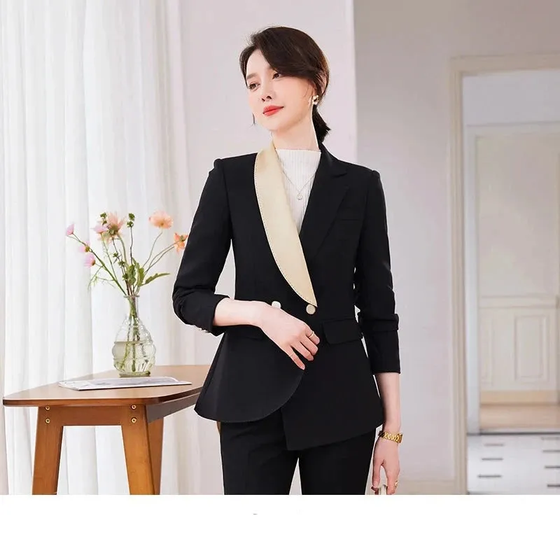 Irregular Classy Blazer Fancy Pantsuit | Dressy Pantsuit |  Modern Blazer Pantsuit | Suit Coat