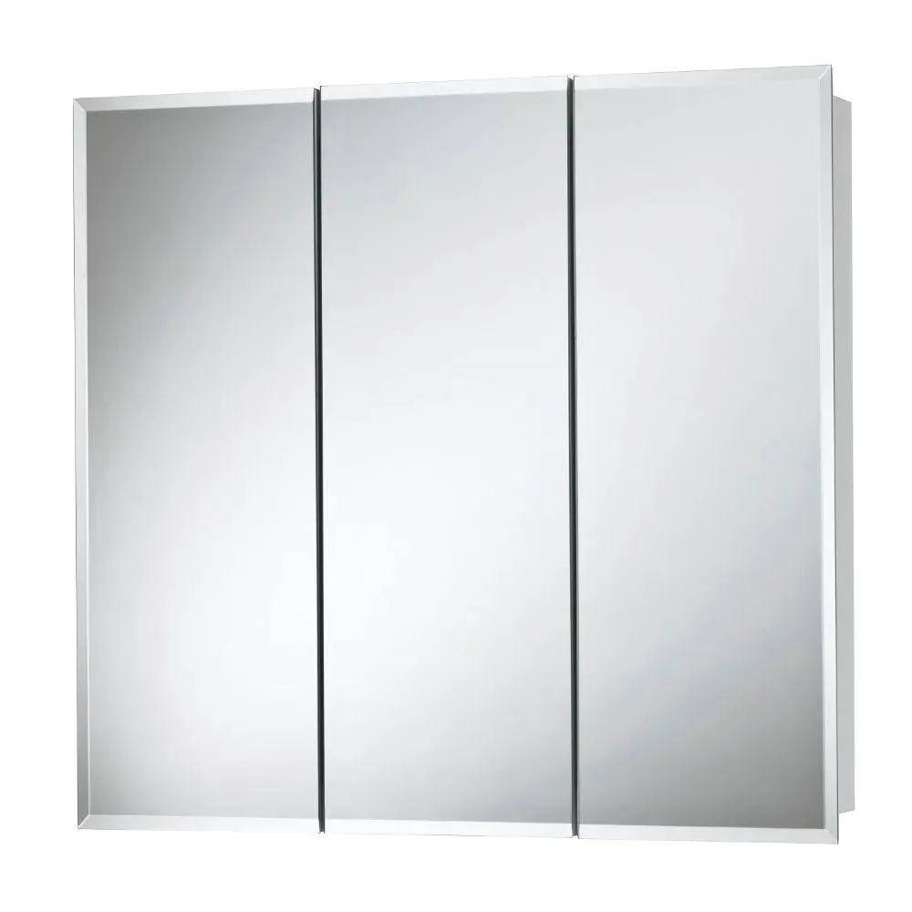 Jensen 255224 Horizon 24x24" Frameless 3-Pane Mirror Medicine Cabinet with 2 Shelves