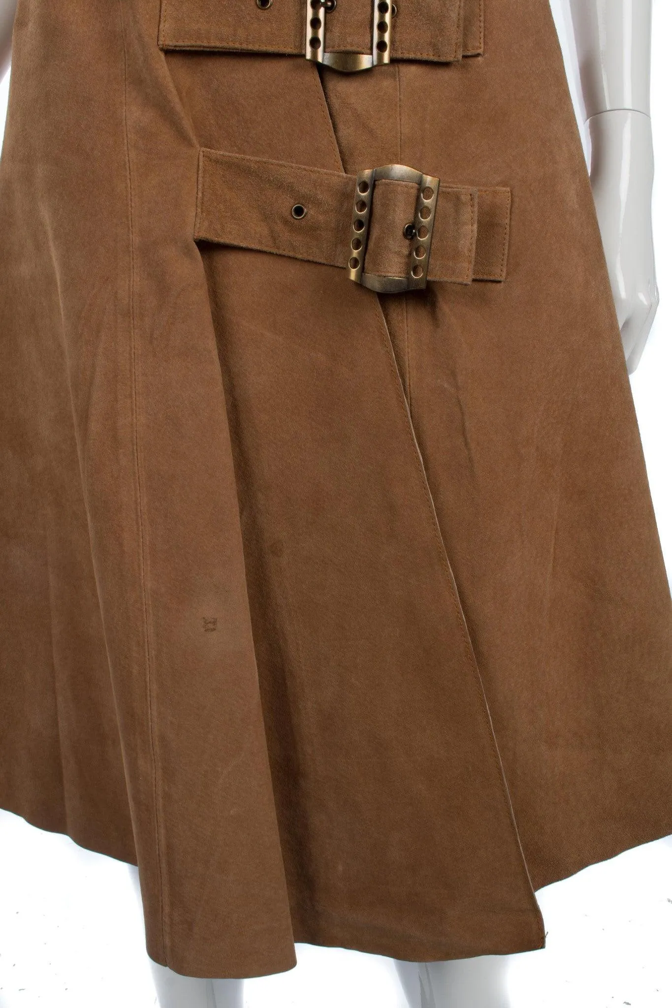 JP Creation Vintage Brown Suede Skirt Size 10