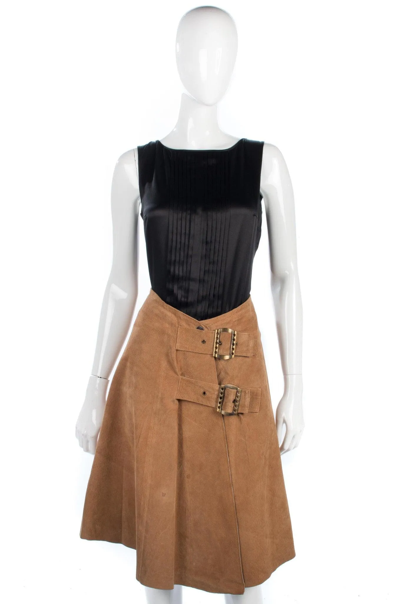 JP Creation Vintage Brown Suede Skirt Size 10