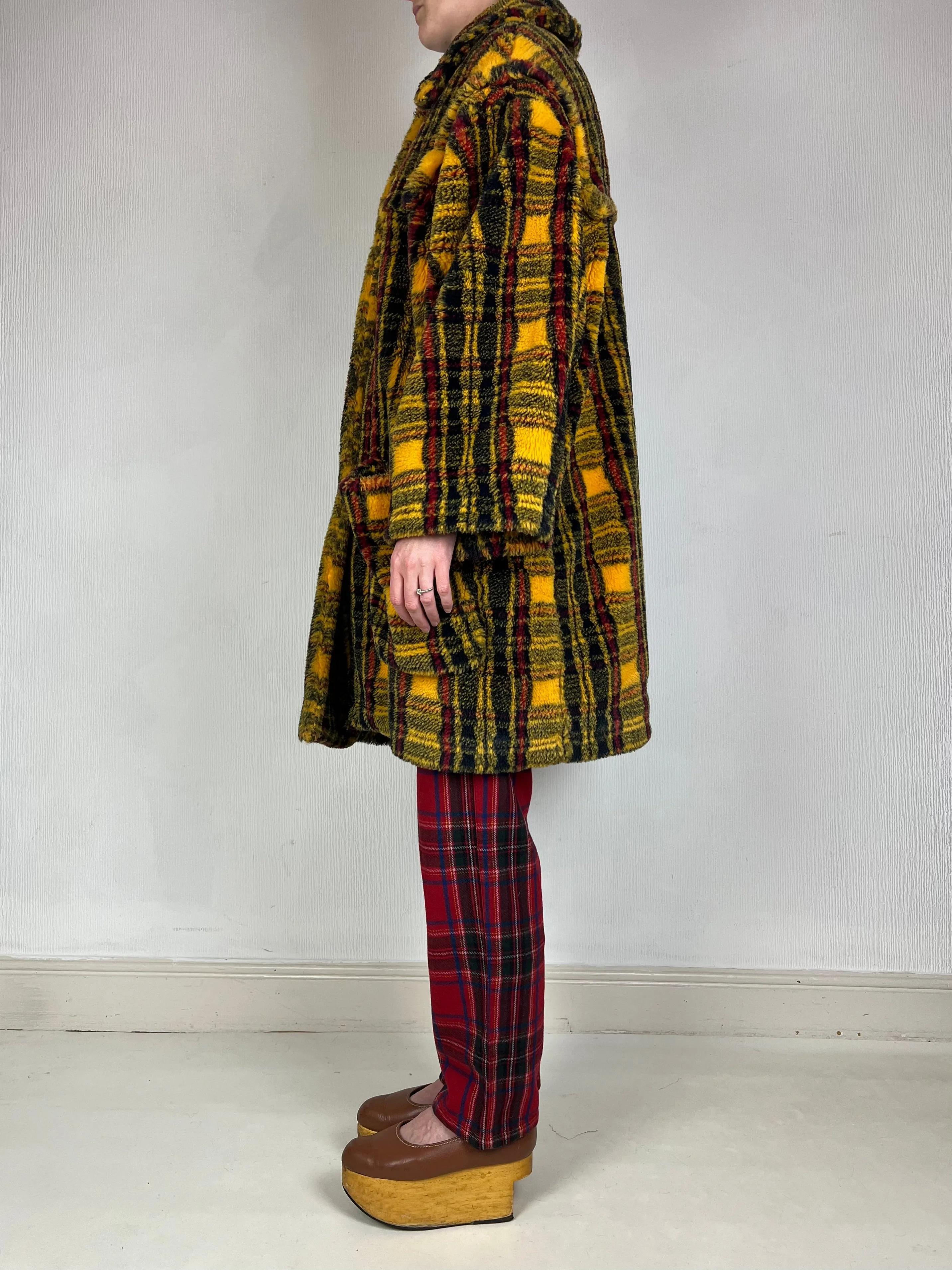 Junior Gaultier F/W 1994 tartan faux fur coat