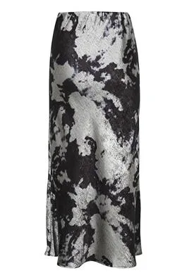 Kaffe Asky Skirt in Black/Silver Cloud