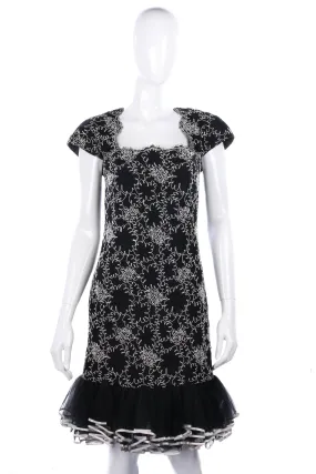 Laborn Modelle Vintage Black and White Lace Evening Dress Size 8/10