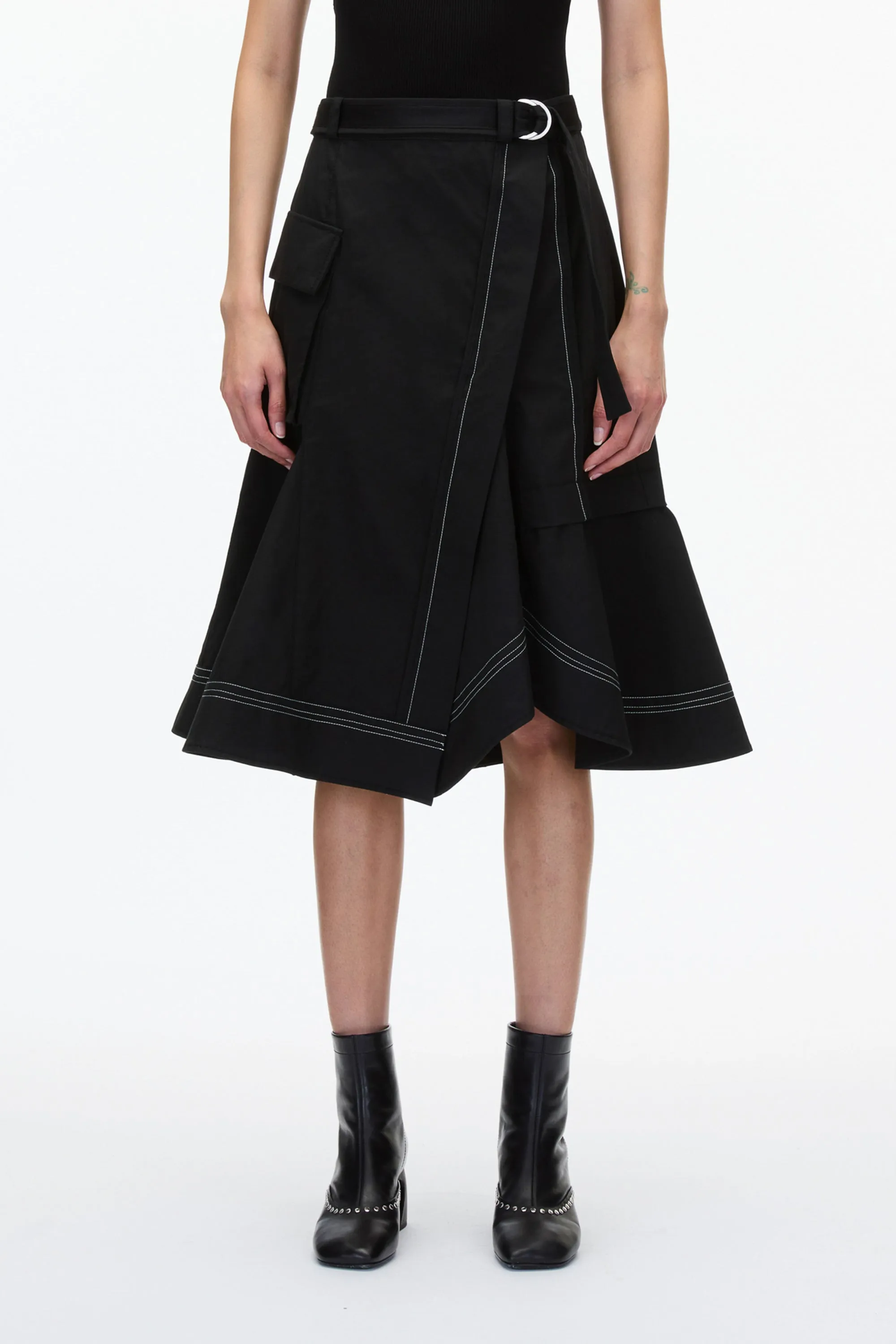 Layered Flounce Cargo Skirt