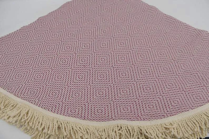 Light Purple 100% Cotton Round Beach Towel