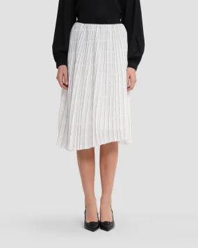 Logo Print Pleated Midi Skirt