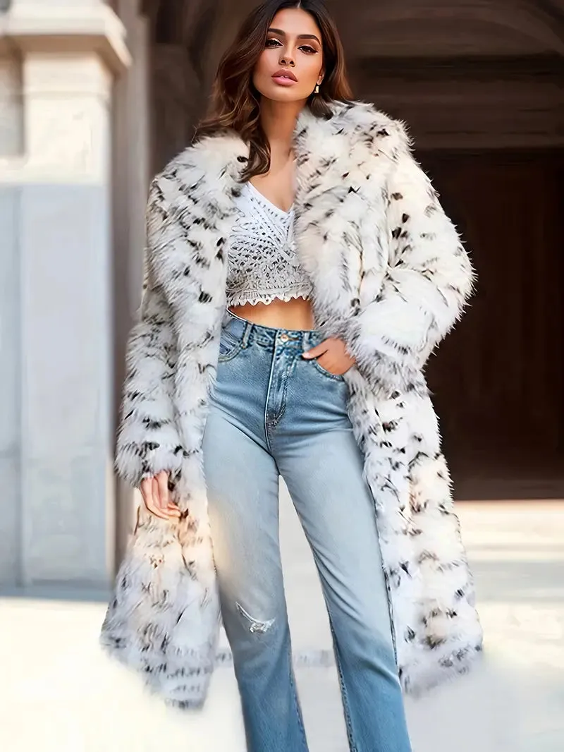 Long Fluffy Fur Coat Luxury Coat