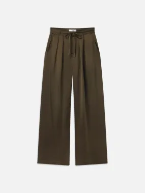 Long Silk Trouser -- Rich Military