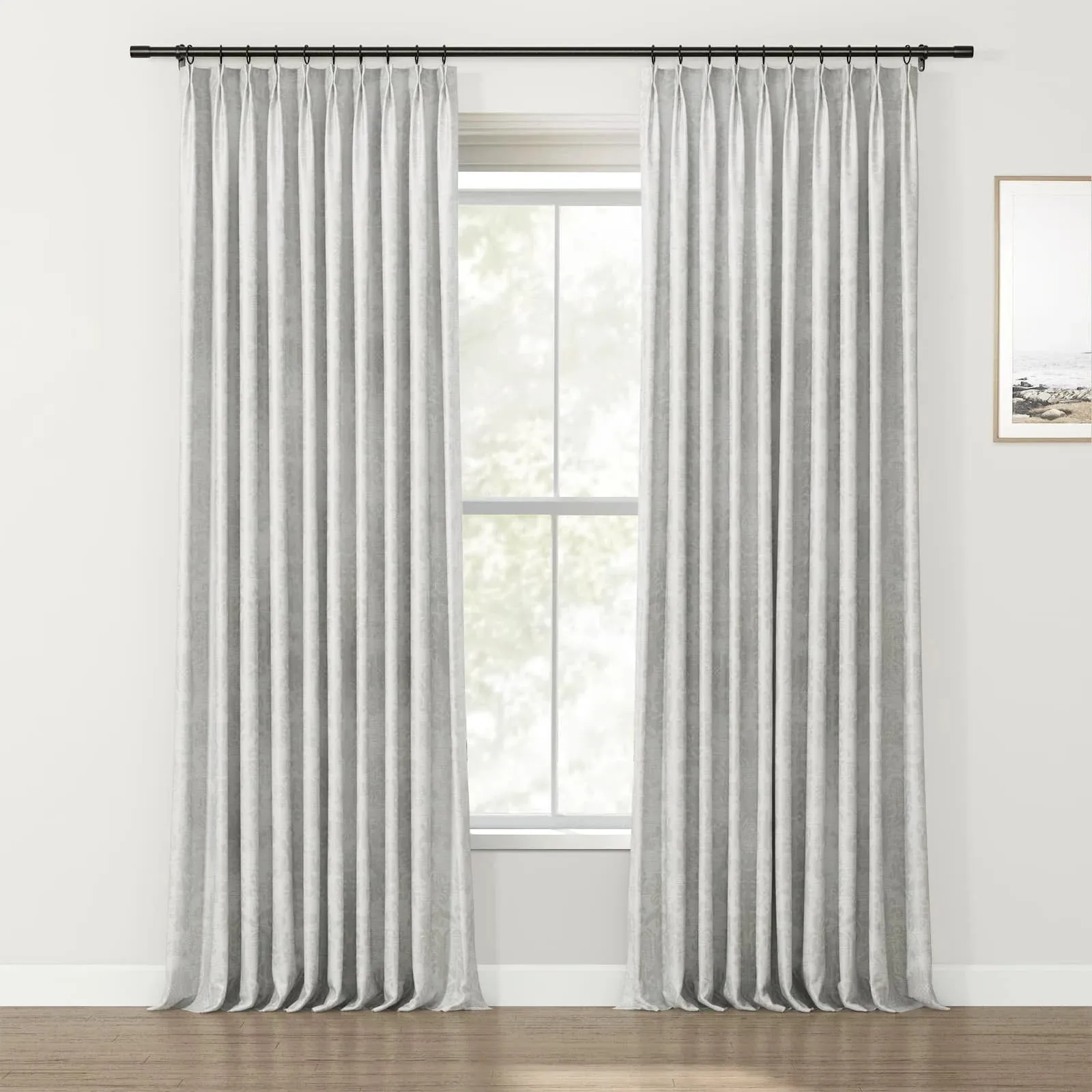 Lydia Vine Jacquard Curtain Pleated