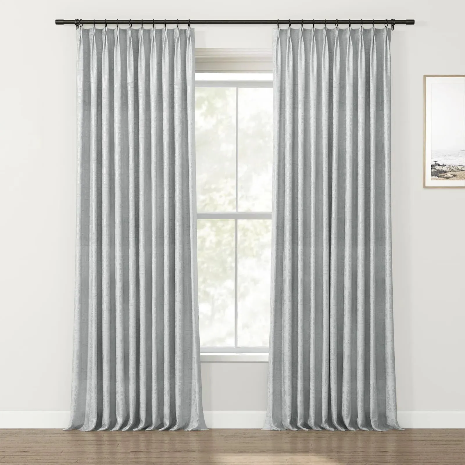 Lydia Vine Jacquard Curtain Pleated