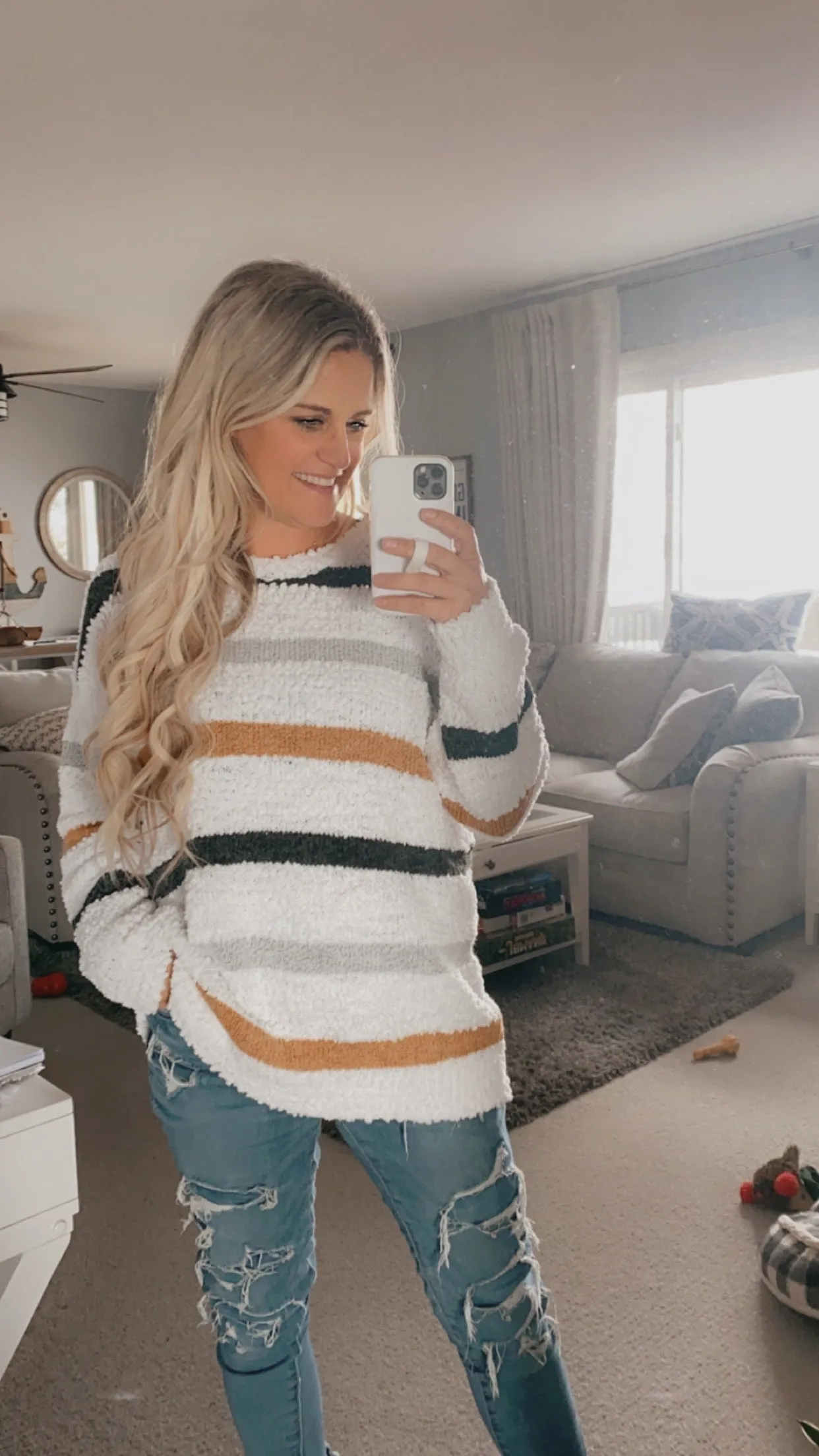 McKinley Striped Popcorn Sweater