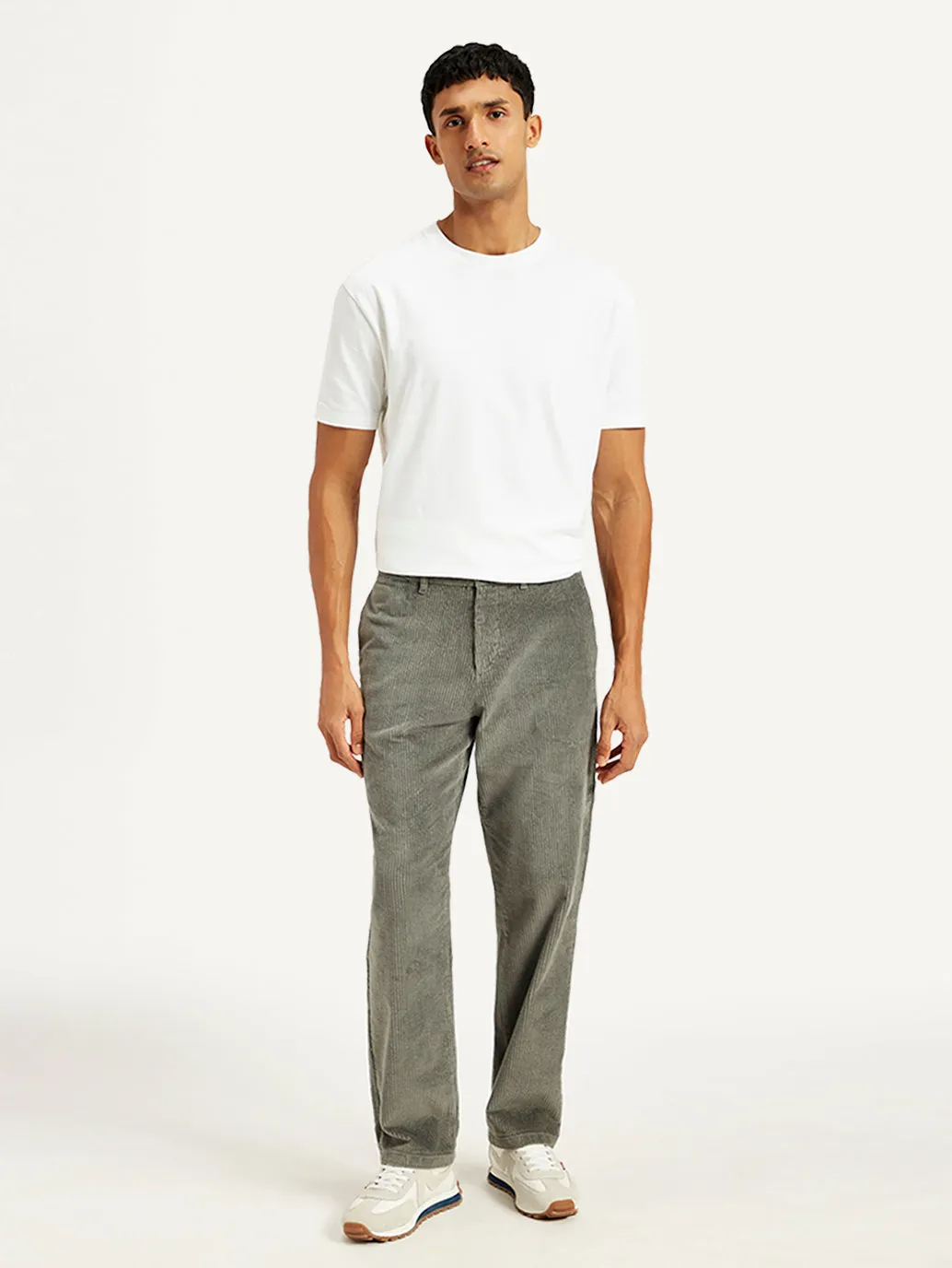 Men's Grey Straight Fit Chinos