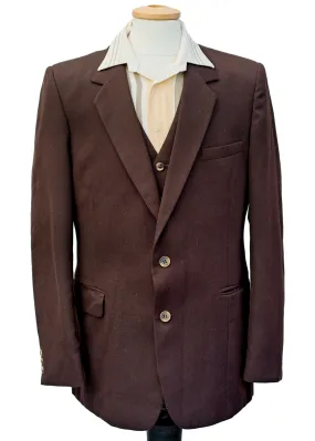 Men's Hepworth's Brown 2 Piece Jacket Waistcoat Suit • 42R