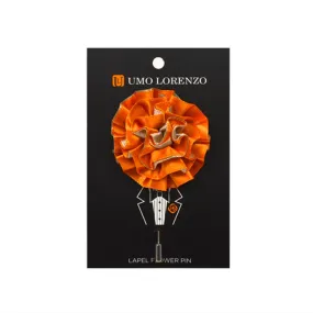 Men's Orange Solid Flower Lapel Pin Boutonniere for Suit